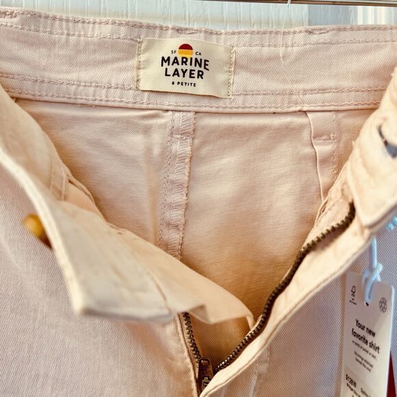 Marine Layer Bridget Slim Wide Leg Crop Peach Whip 8 Petite $128 Coastal Pants - Picture 4 of 10